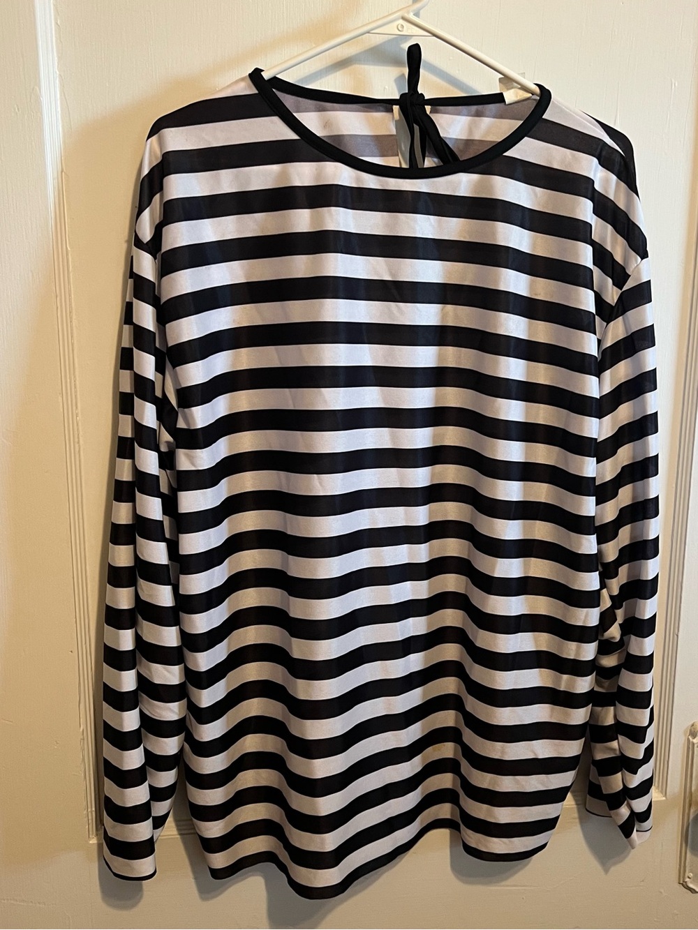 3-Piece Black & White Striped Jailbird/Prisoner Costume Set